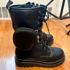Black combat boots